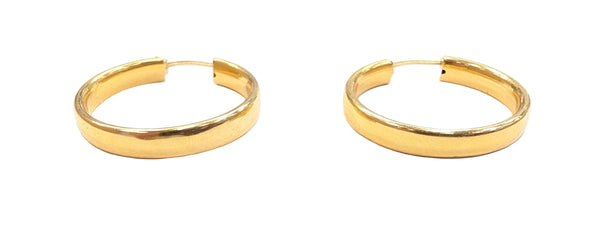 Boucles d'oreilles créoles en or jaune 18K 5.85 Grs