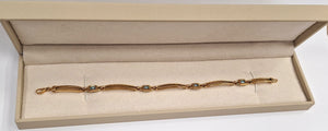 Bracelet Maillon Forçat Or Jaune 18 Carats avec Topaze