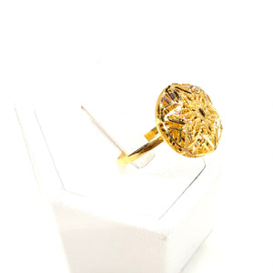 Bague travaillée en Or Jaune 21k  - T 57