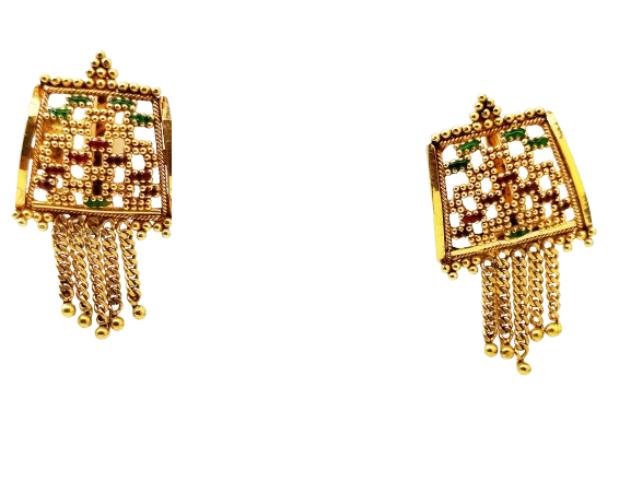 Boucles d'oreilles en Or Jaune 22 Carats 6.2g