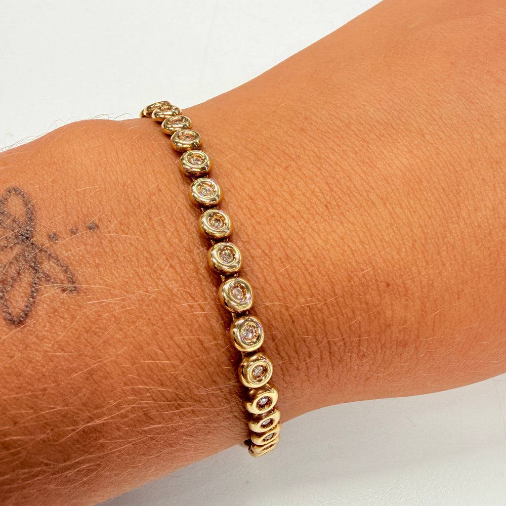 Bracelet Rivière en Or Jaune 18k 9.79 Grs