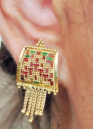 Boucles d'oreilles en Or Jaune 22 Carats 6.2g