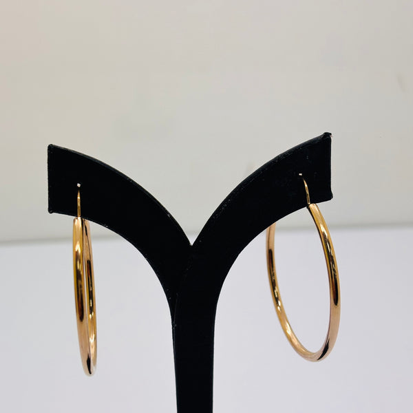 Boucles d'oreilles créoles en or jaune 18K 7.40 Grs