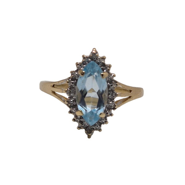 Bague Marquise en Or Jaune 18K - Taille 58