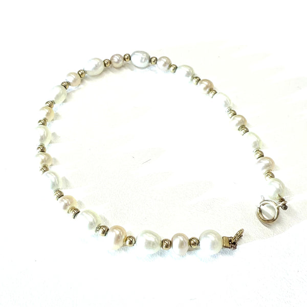 Bracelet Perle Or Jaune 18k - 4.60 Grs