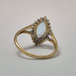 Bague Marquise en Or Jaune 18K - Taille 58