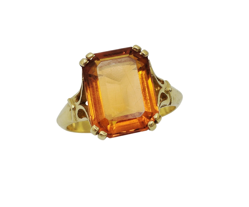 Bagues en Or Jaune 18K avec grenat 5.93 Grs - Taille 58