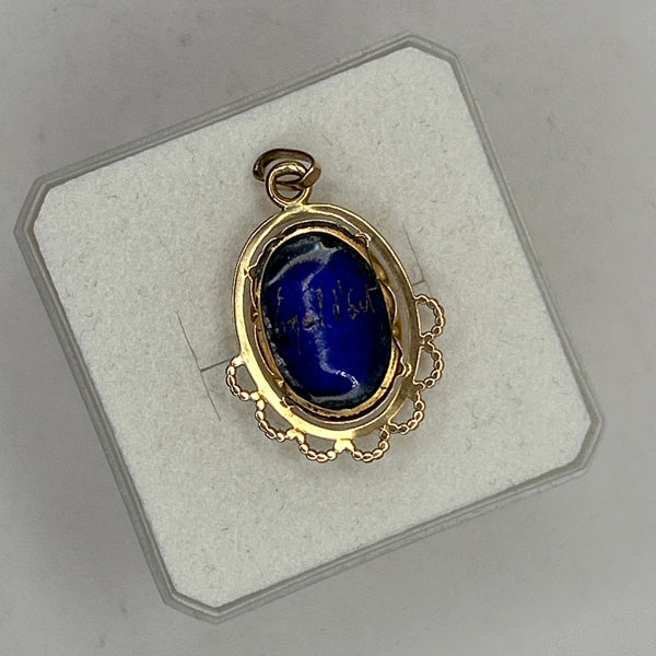 Pendentif Médaille en Or Jaune 18K Femme Espagnole Émail d'Art