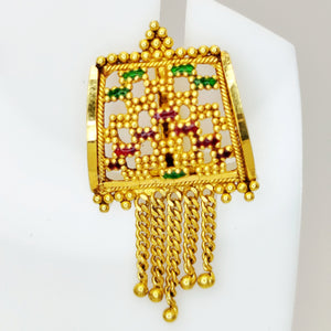 Boucles d'oreilles en Or Jaune 22 Carats 6.2g