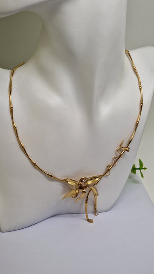 Collier Princesse en Or Jaune 18 Carats avec Oxyde de Zirconium - 19.54 Grs