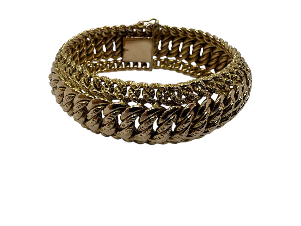 Bracelet Manchette Or Jaune 18K 45.81 Grs