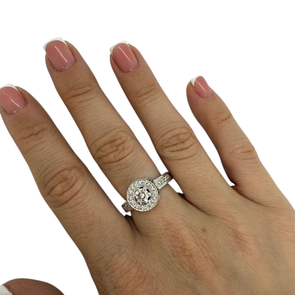 Bagues Empierrées en Or Blanc 18K Taille-54