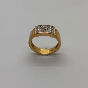 Bague Tank en Or Jaune et Blanc 18K 5.18 Grs - Taille 53