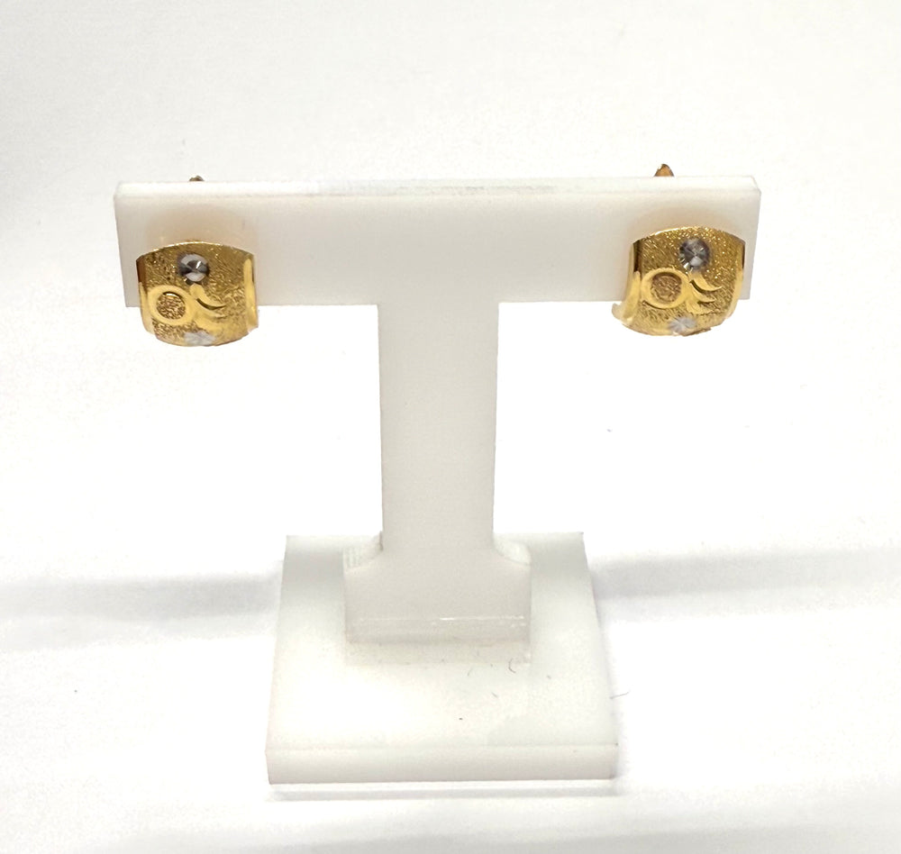 Boucles d'oreilles Dormeuses 3 Ors 18k 1.78grs