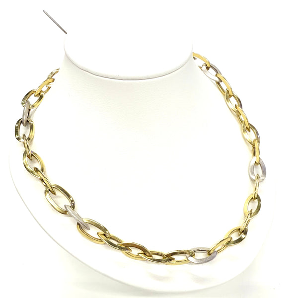 Collier Ras du Cou en Or Jaune et Or Blanc 18k - 15.89 Grs