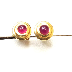 Boucles d'oreilles Or Jaune 18K avec Saphir 1.70 Grs