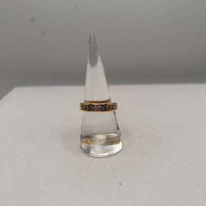 Bague Demi Tour en Or Jaune 18K avec Diamants - T 56