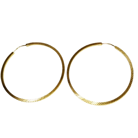 Boucles d'oreilles créoles en or jaune 18K 7.29 Grs