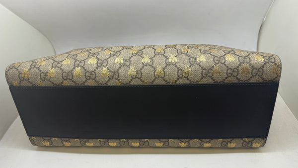 Sac à main Gucci Padlock – Toile siglée beige et cuir noir