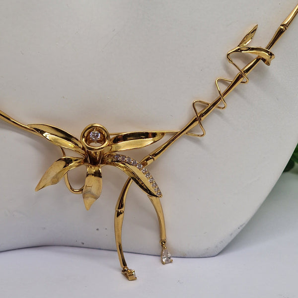 Collier Princesse en Or Jaune 18 Carats avec Oxyde de Zirconium - 19.54 Grs