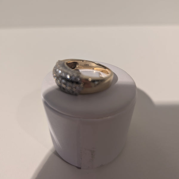 Bague Baguette en Or Jaune avec 28 Diamants - T 60