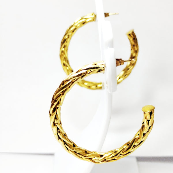 Boucles d'oreilles Palmier Or Jaune 18K 5.46 Grs