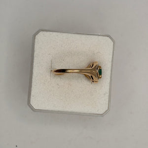 Bague Émeraude et Diamant Or Jaune 18K - 4.14 Grs