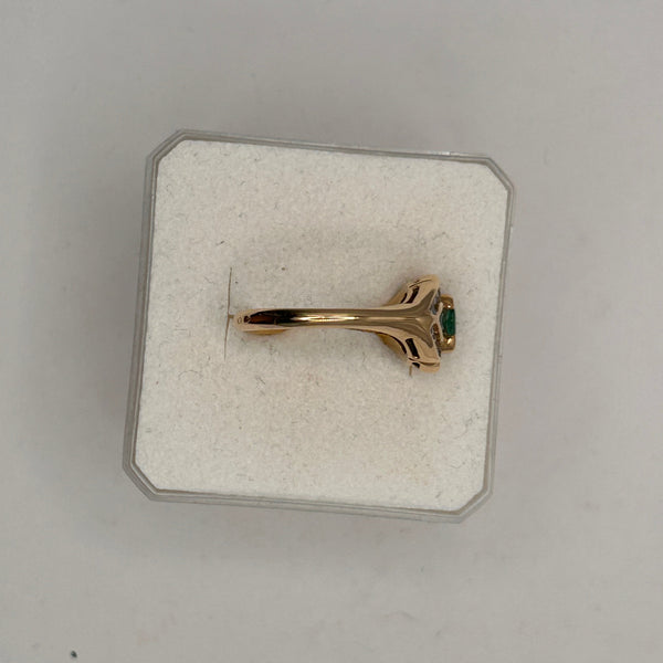 Bague Émeraude et Diamant Or Jaune 18K - 4.14 Grs