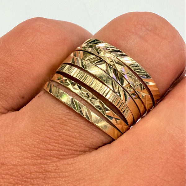 Bague Semainier Or Jaune 18k -Taille 54