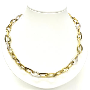 Collier Ras du Cou en Or Jaune et Or Blanc 18k - 15.89 Grs