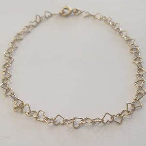 Bracelet Fantaisie Cœur Or Jaune 18k longueur - 19cm