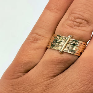 Bague semainier en or jaune 18K-taille 52