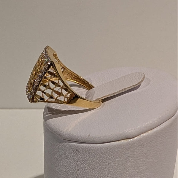 Bague Tank Or Jaune 18 K - 3,55 g- Taille 58