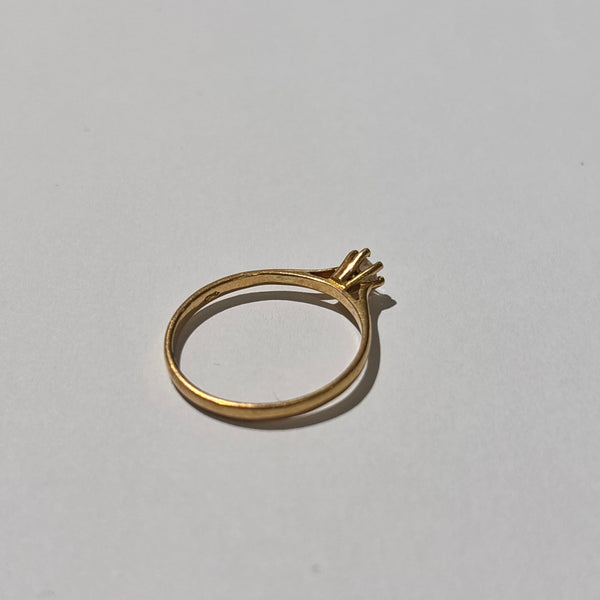 Solitaire en or jaune 18 carats avec Oxyde de Zirconium - T 55
