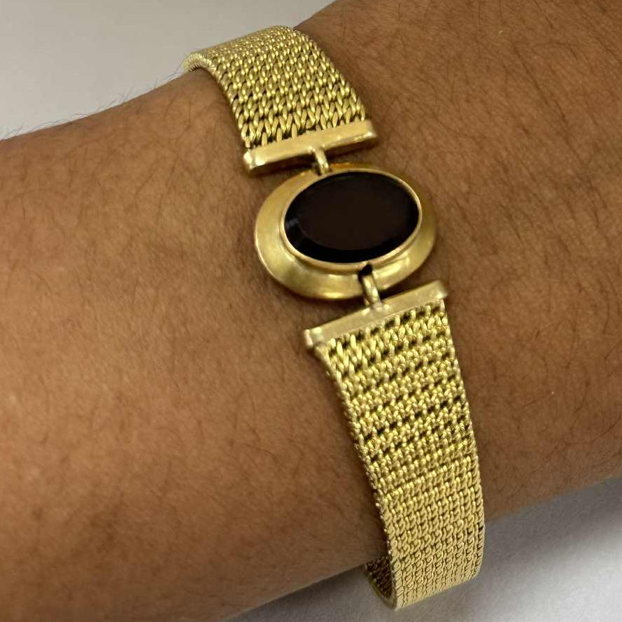 Bracelet Maille Polonaise en Or Jaune 18 Carats