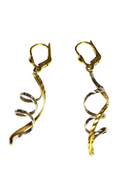 Boucles d'oreilles dormeuses en or jaune 18K 3.54 Grs