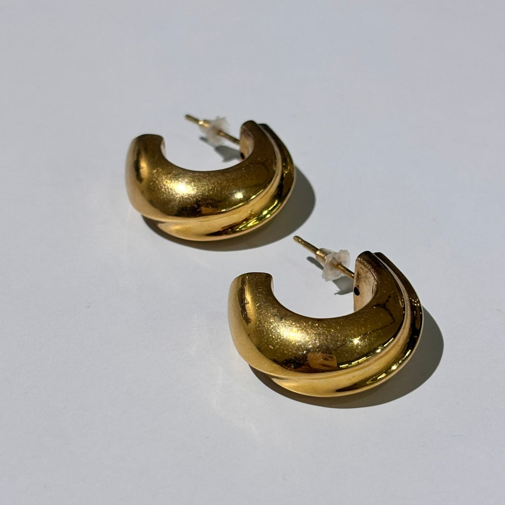 Boucles d'oreilles en Or Jaune 750 avec Poussettes