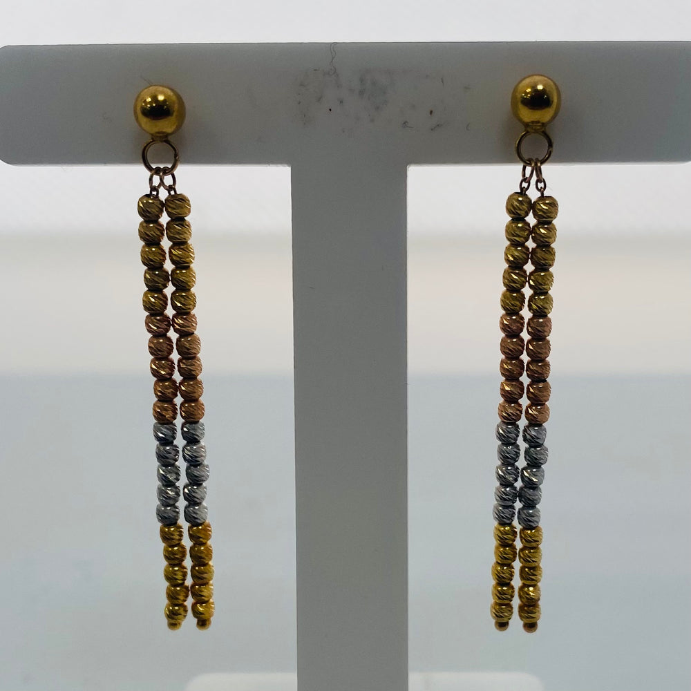 Boucles d'oreilles pendantes 3 ors