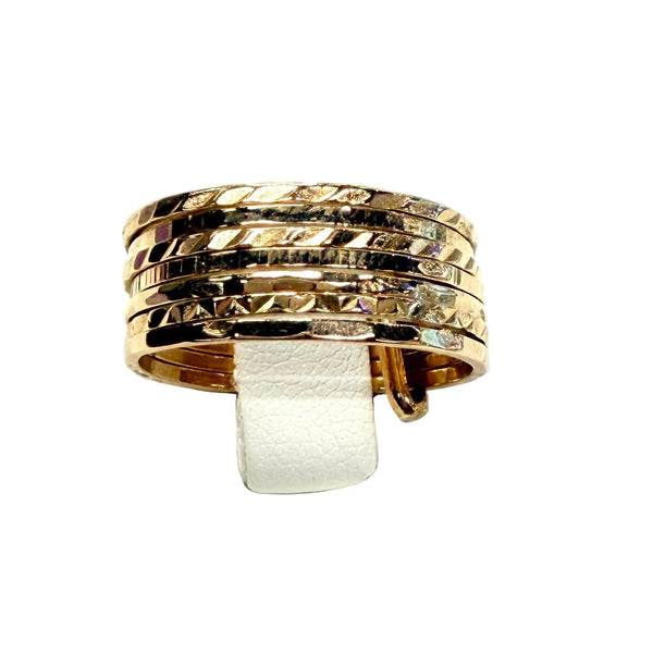 Bague semainier en or jaune 18K-taille 52