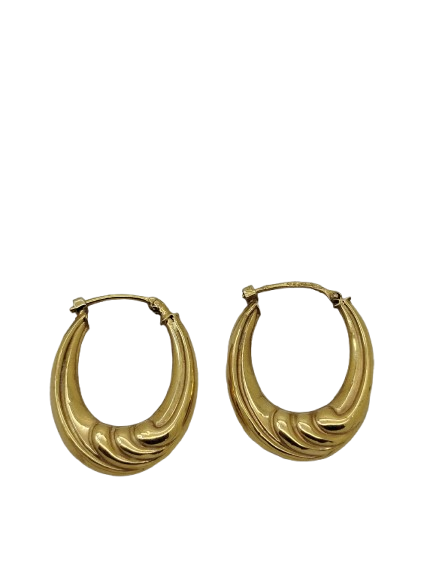 Boucles d'oreilles créoles en or jaune 18K 1.34 Grs