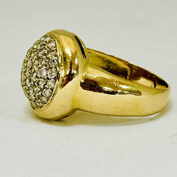 Bague Empierrée en Or Jaune 18 Carats Taille 57