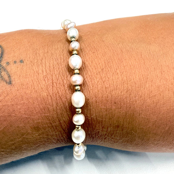 Bracelet Perle Or Jaune 18k - 4.60 Grs