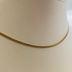 Collier ras-du-cou en or jaune 18 carats, maille gourmette - 3.71 Grs