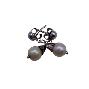 Boucles d'oreilles pendantes en or blanc 18K 3.25 Grs