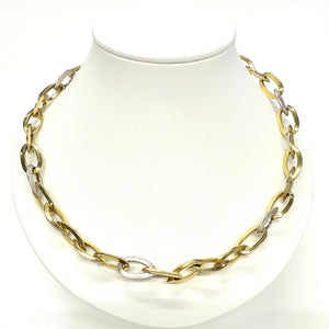 Collier Ras du Cou en Or Jaune et Or Blanc 18k - 15.89 Grs