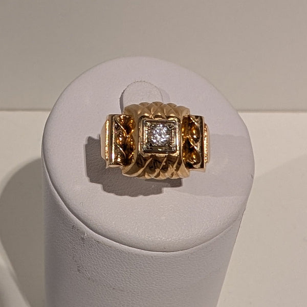 Bagues Tank en Or Jaune 18 K - Taille 54