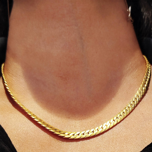 Collier Ras du Cou en Or Jaune 18K- 24.32g