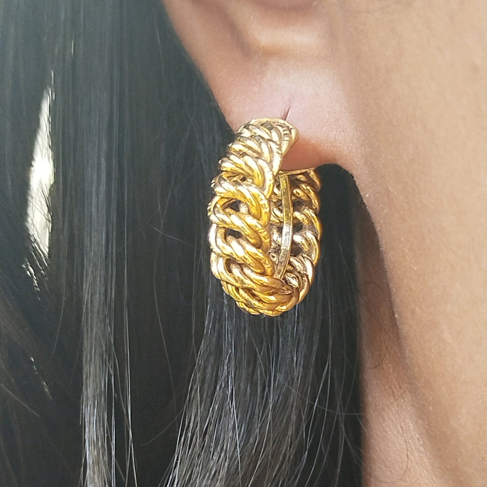 Boucles d'oreilles créoles en Or Jaune 18K - 7.23g