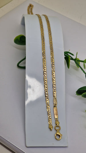 Collier Princesse en Or Jaune 18k, Maille Marine - 12.65 Grs