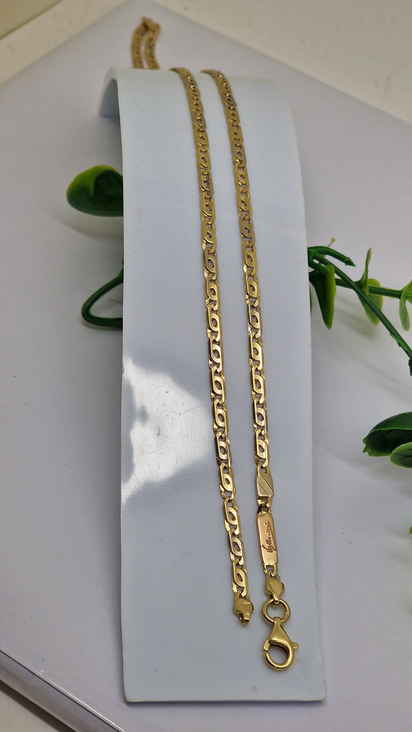 Collier Princesse en Or Jaune 18k, Maille Marine - 12.65 Grs